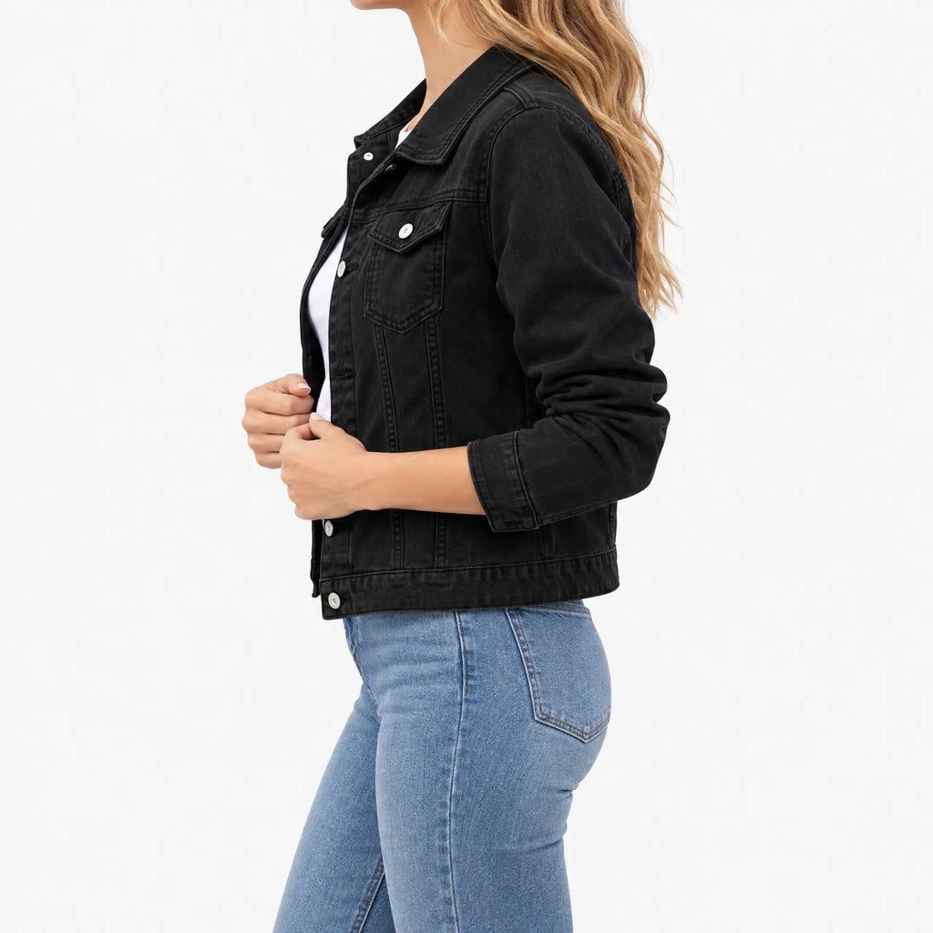 Bryntel - Cropped Button Front Casual Jacket