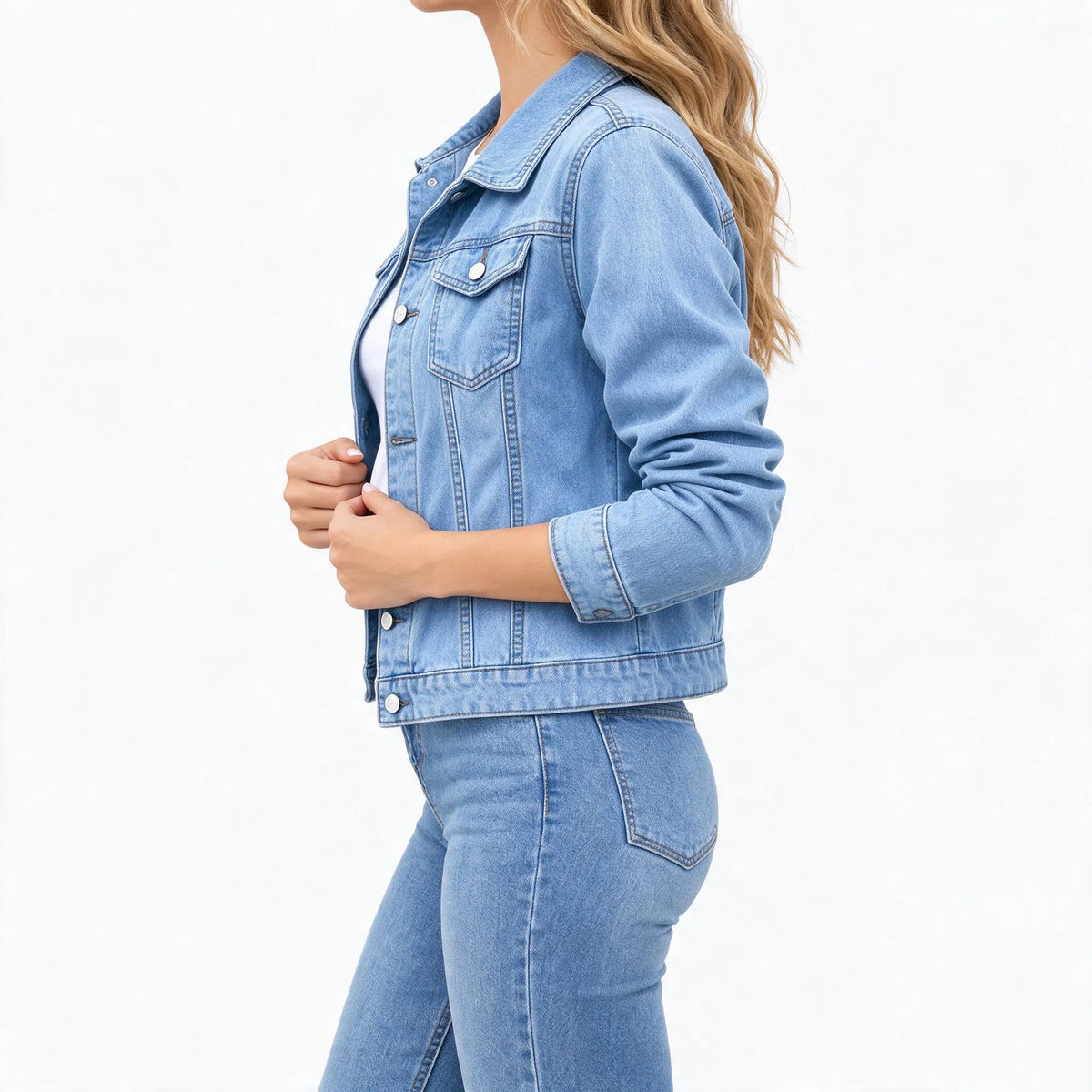 Bryntel - Cropped Button Front Casual Jacket