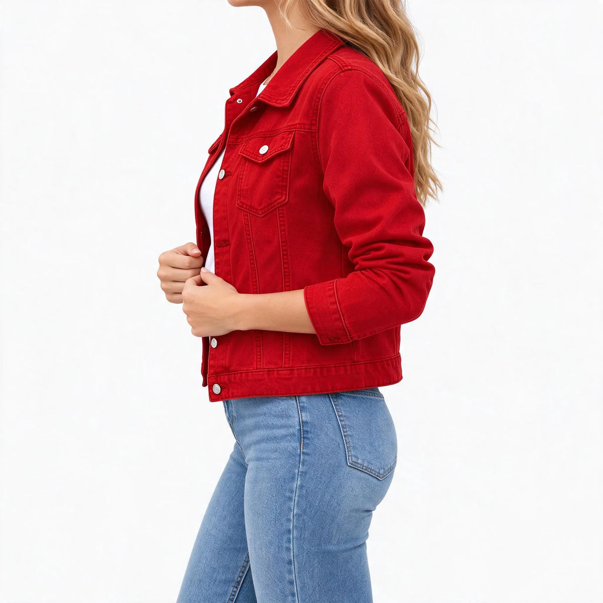 Bryntel - Cropped Button Front Casual Jacket