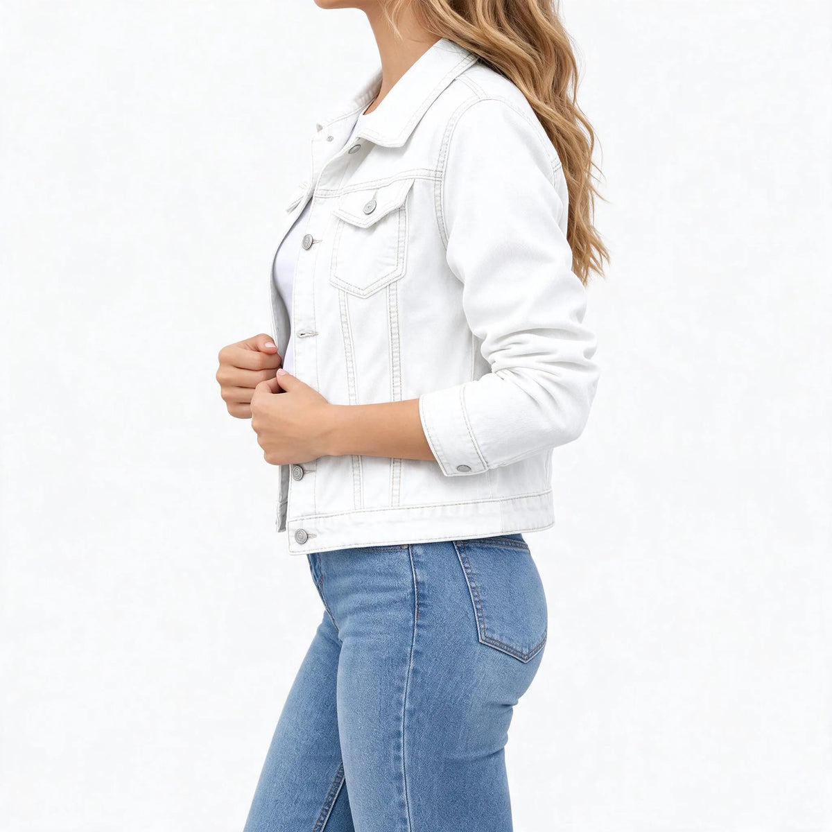 Bryntel - Cropped Button Front Casual Jacket