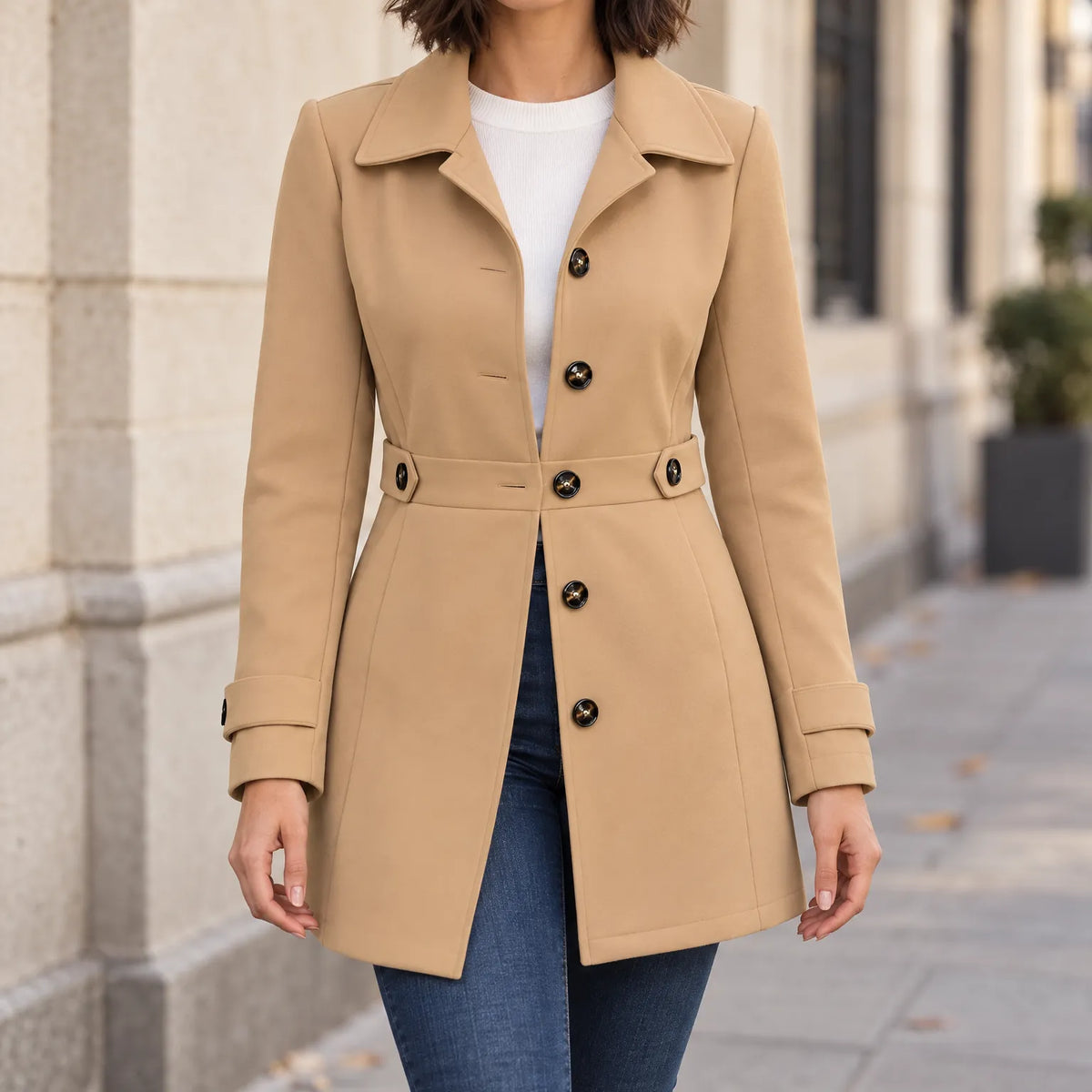 Bryton - Fitted Double Breasted Trench Coat