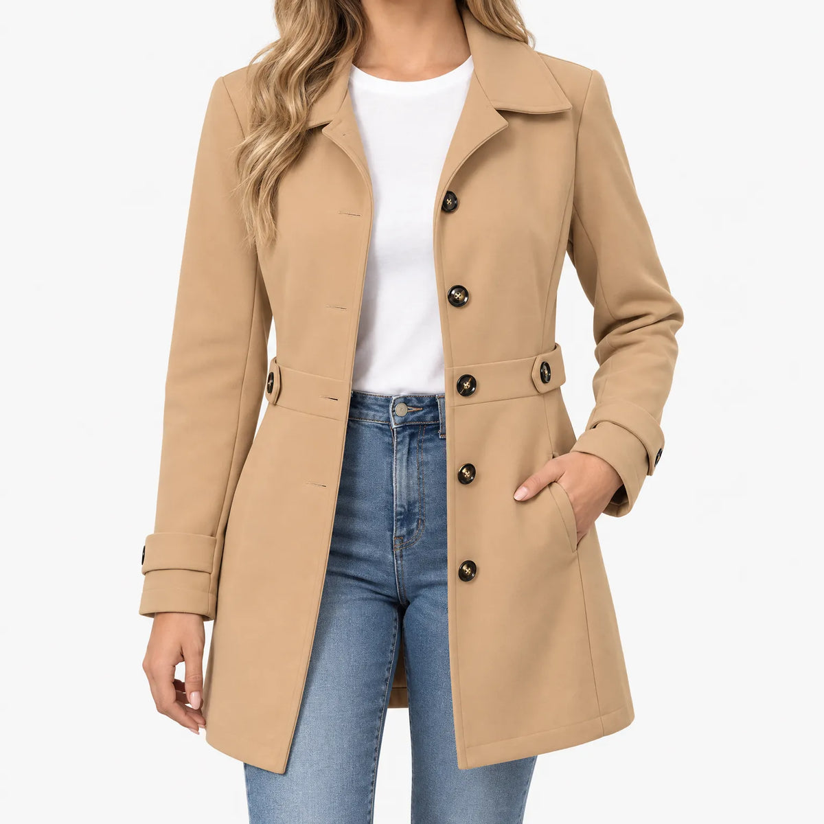 Bryton - Fitted Double Breasted Trench Coat