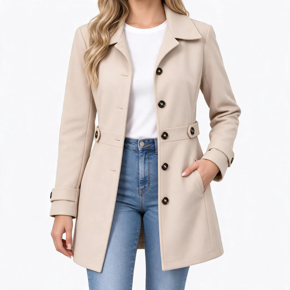 Bryton - Fitted Double Breasted Trench Coat