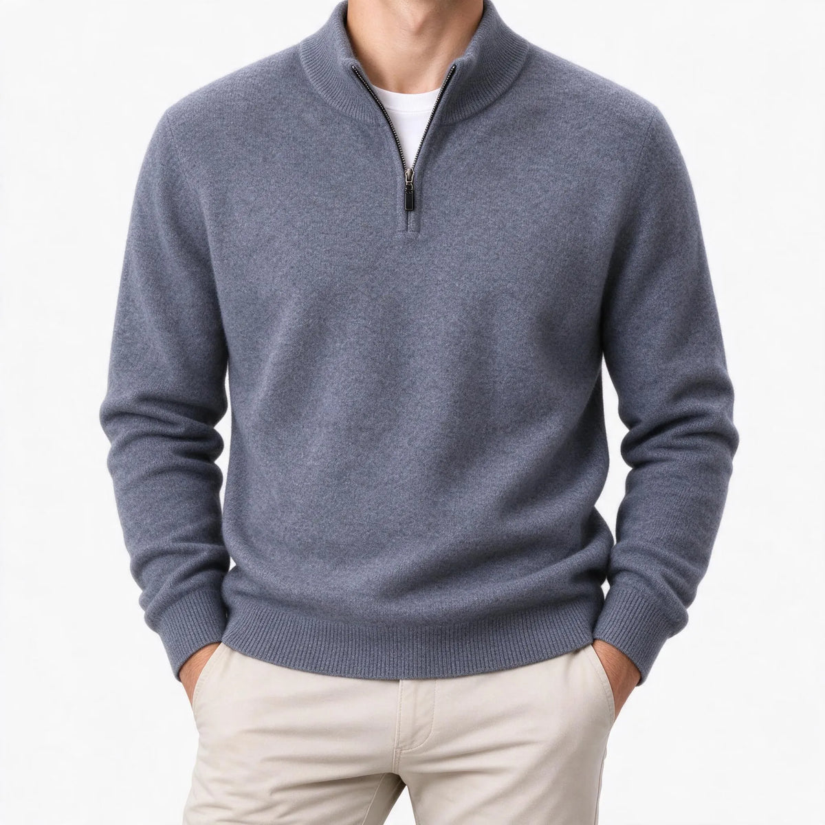 Caldrex - Mock Neck Zipped Knit Jumper