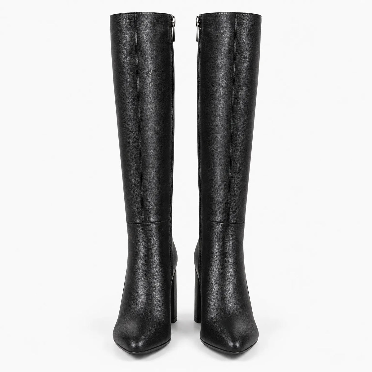 Clarona - Pointed Toe Chunky Heel Knee Boots