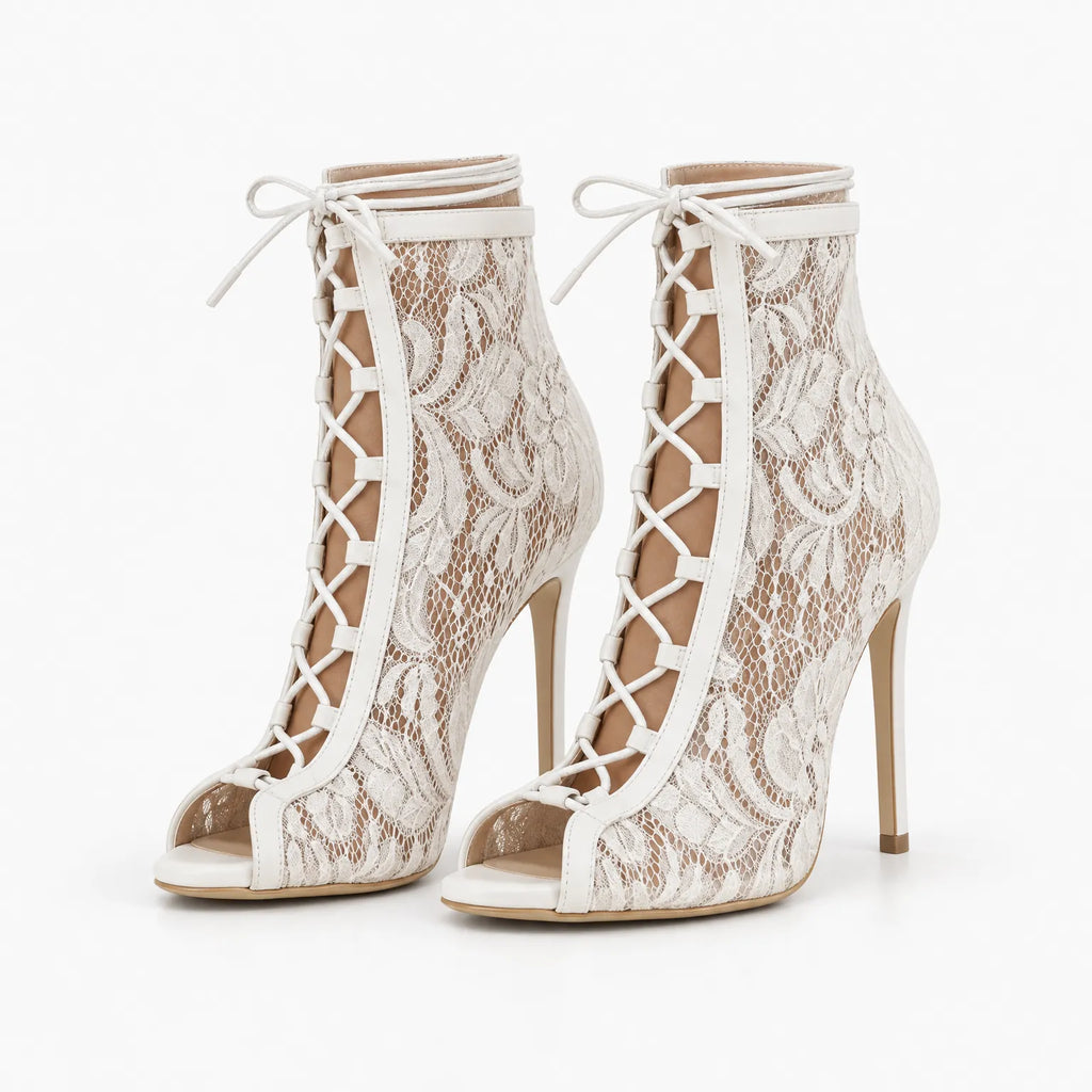 Clarond - Peep Toe Stiletto Ankle Boots