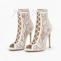 Clarond - Peep Toe Stiletto Ankle Boots