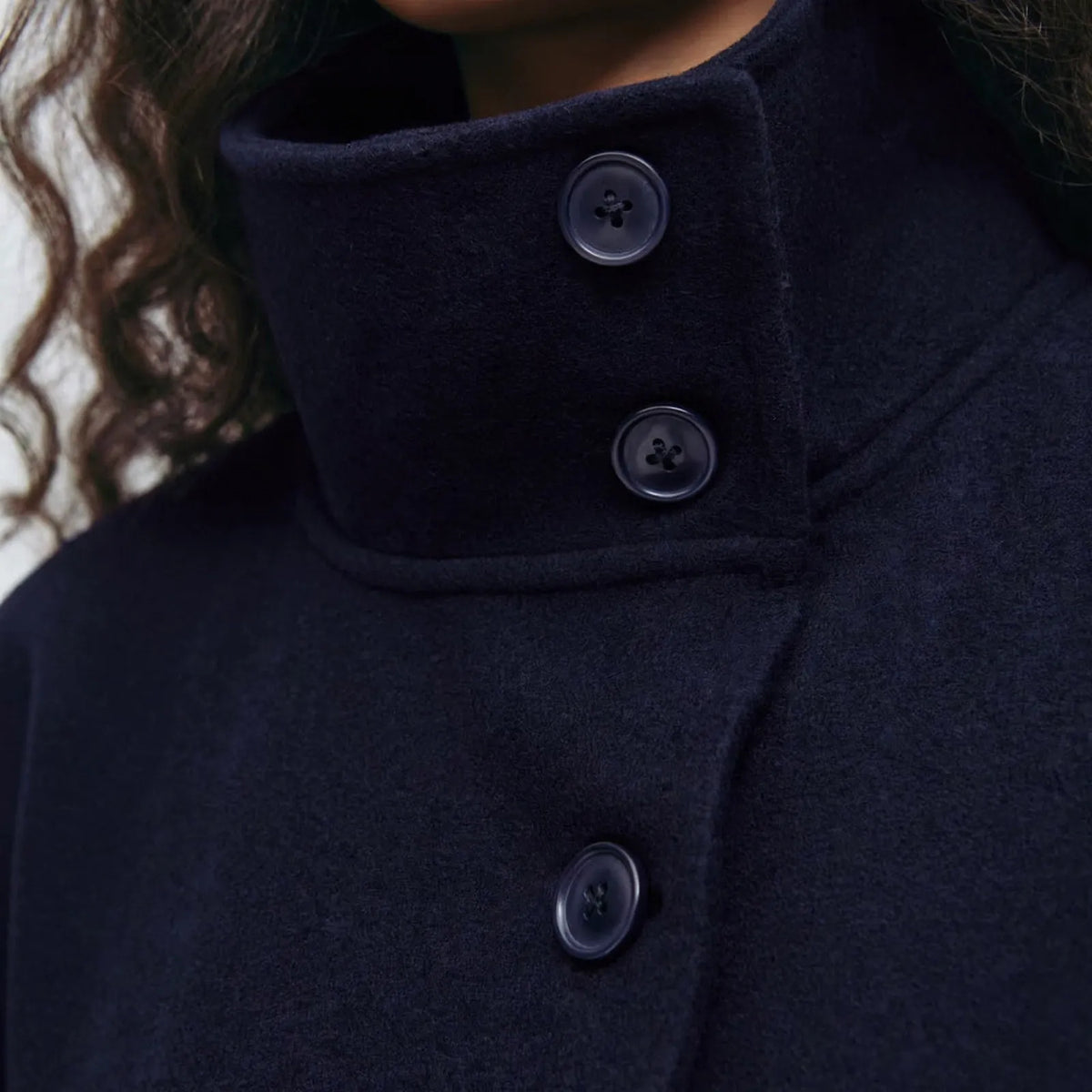 Corvina - Belted Cape Coat Stand Collar