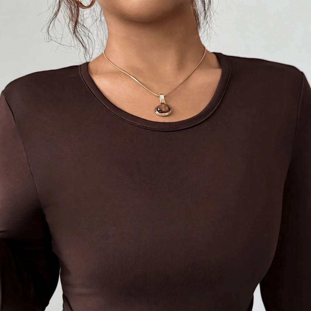Cypria - Long Sleeve Maxi Dress With Tie