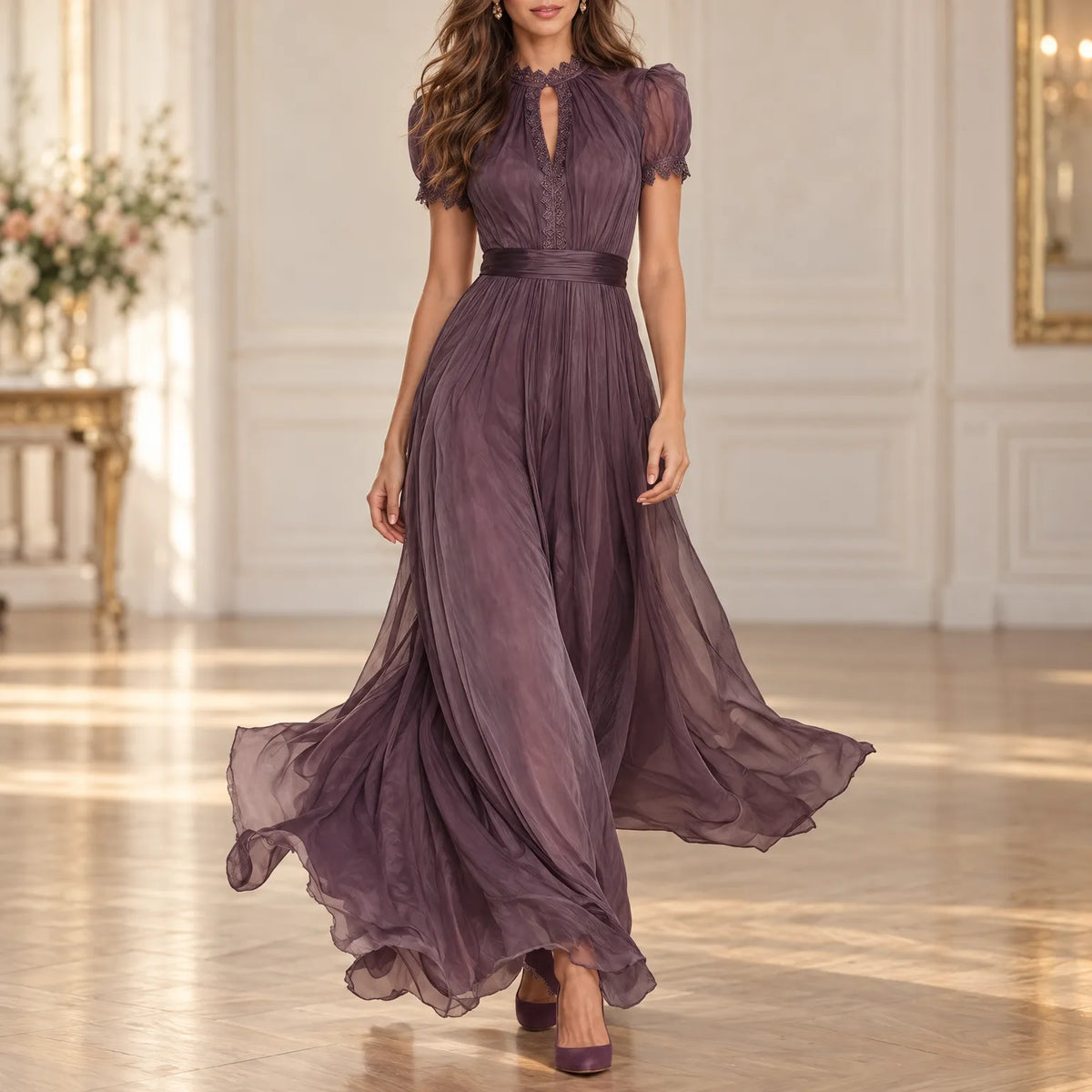 Elentina - Flowing Occasion Evening Maxi Dress