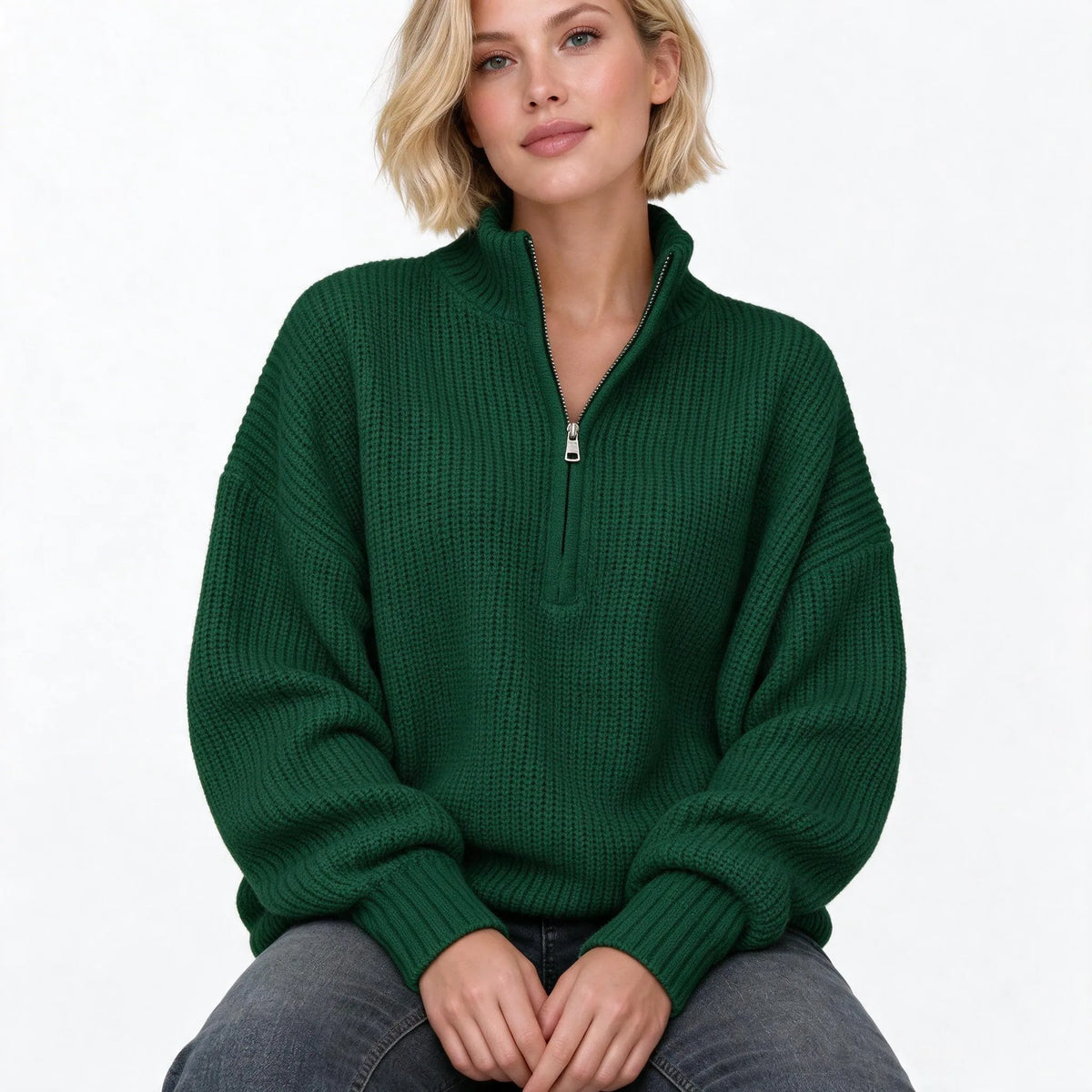 Fenril - Casual Quarter Zip Knit Jumper