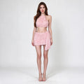 Fiorina - Plush Halter Neck Two-Piece Set