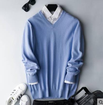 Men's ribbed knit jumper with crew neck and long sleeves
