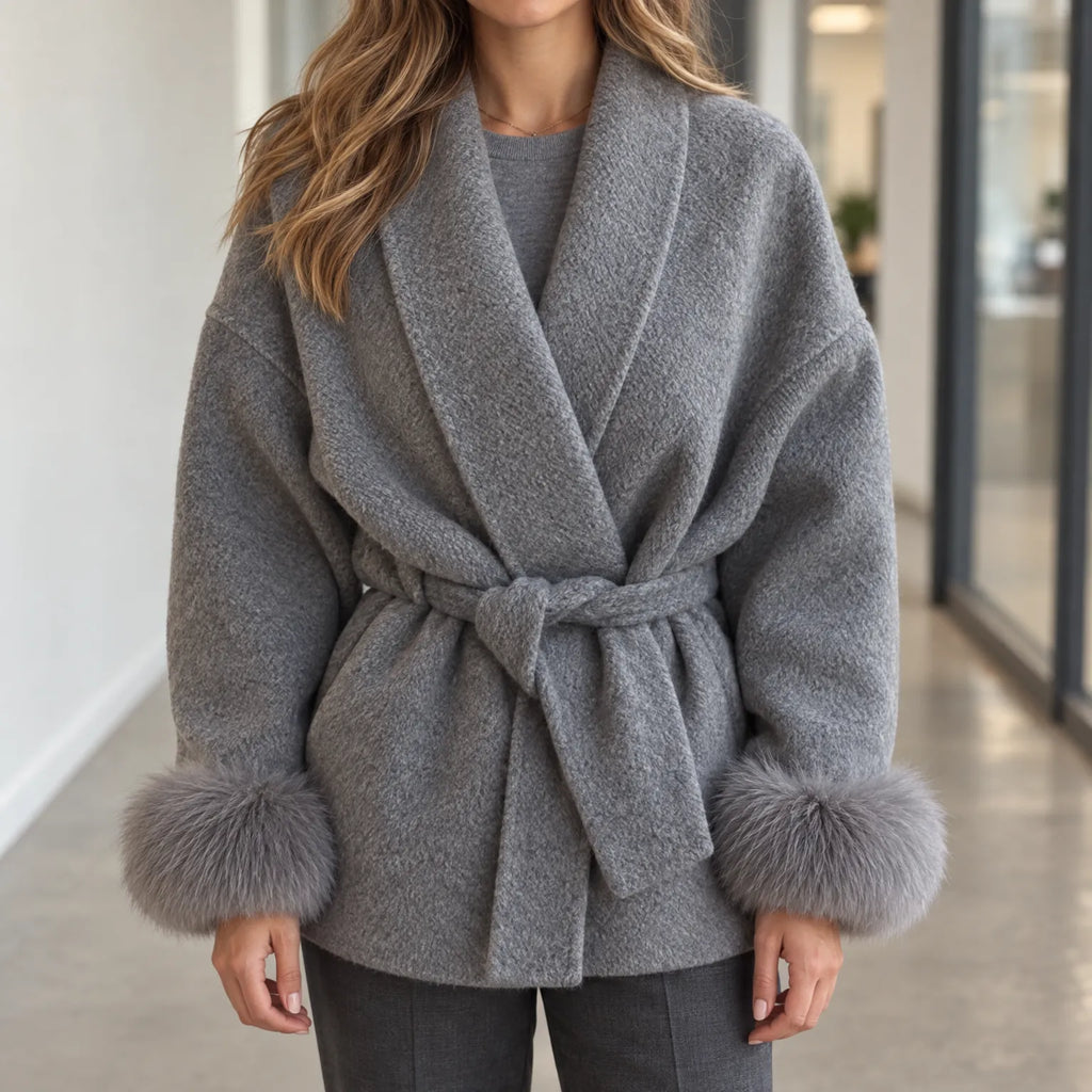 Kessley - Relaxed Fit Belted Shawl Coat