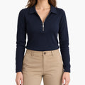 Kestin - Slim Fit Collared Ribbed Top