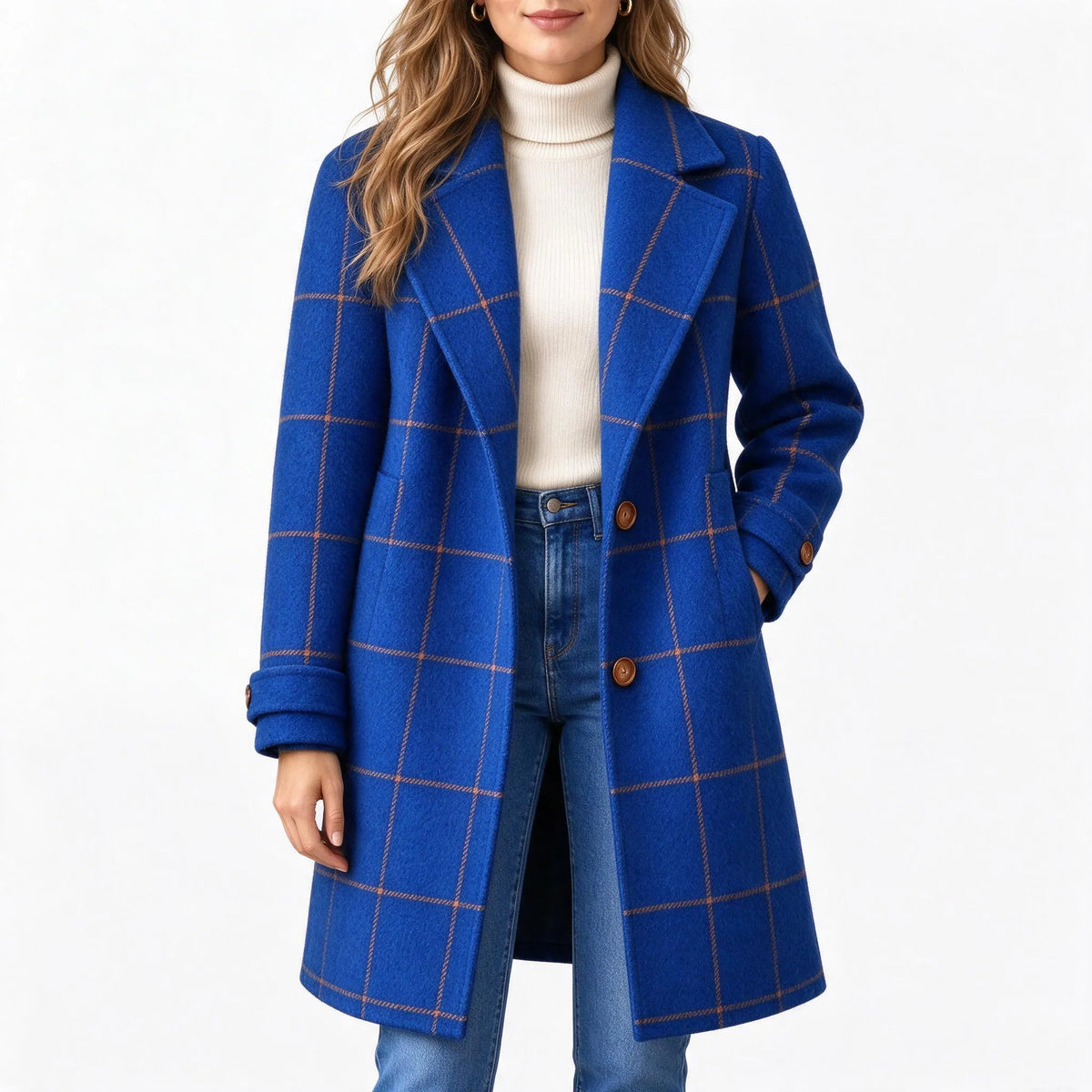 Kestrelle - Relaxed Fit Tailored Check Coat
