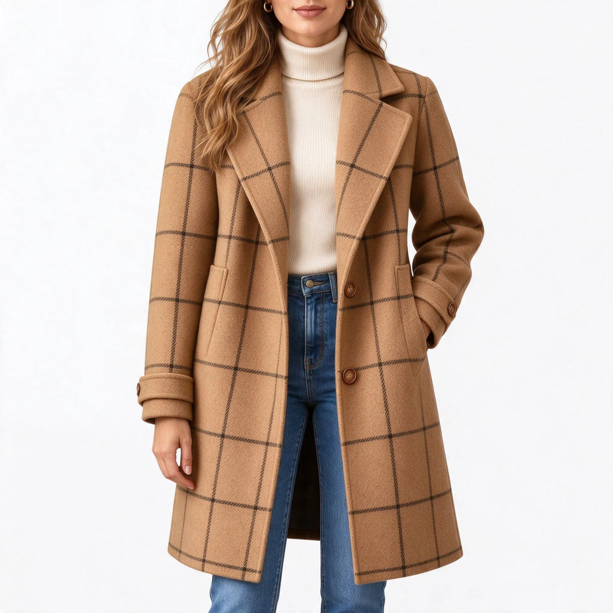 Kestrelle - Relaxed Fit Tailored Check Coat