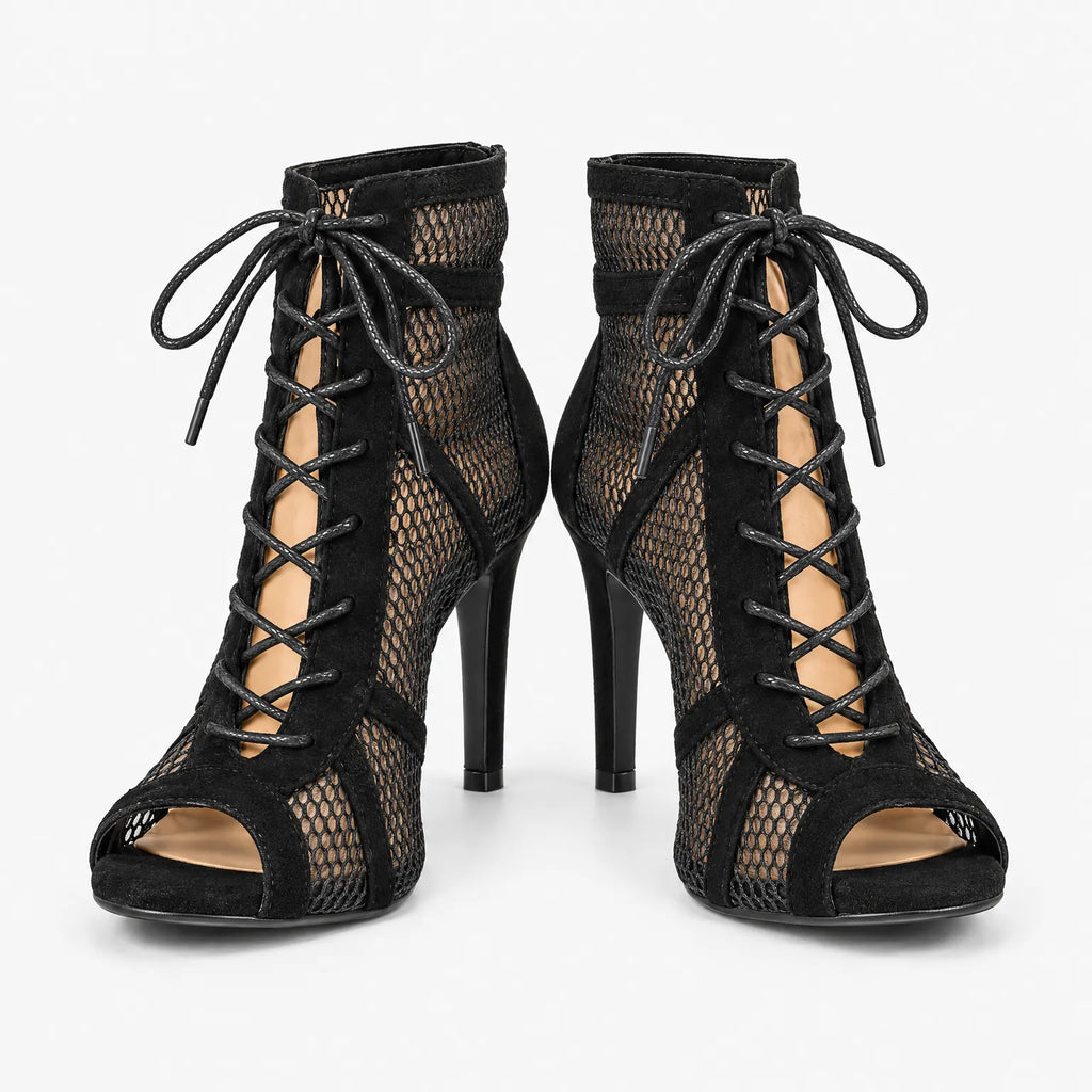 Kinetix - Lace Up Heeled Ankle Boots