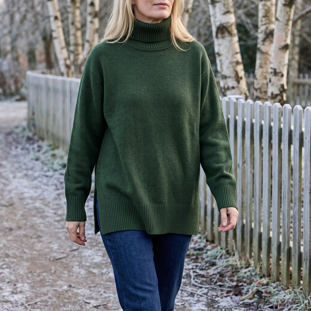Kinturi - Relaxed Longline Turtleneck Knit Jumper
