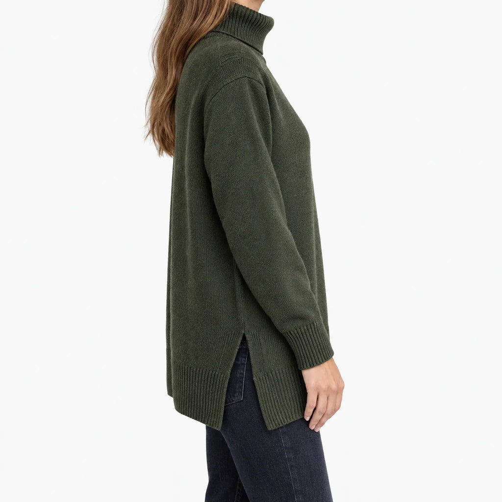 Kinturi - Relaxed Longline Turtleneck Knit Jumper