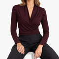 Kylani - Long Sleeve Wrap Front Top