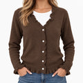 Marivale - Frill Trim Buttoned Knit Cardigan