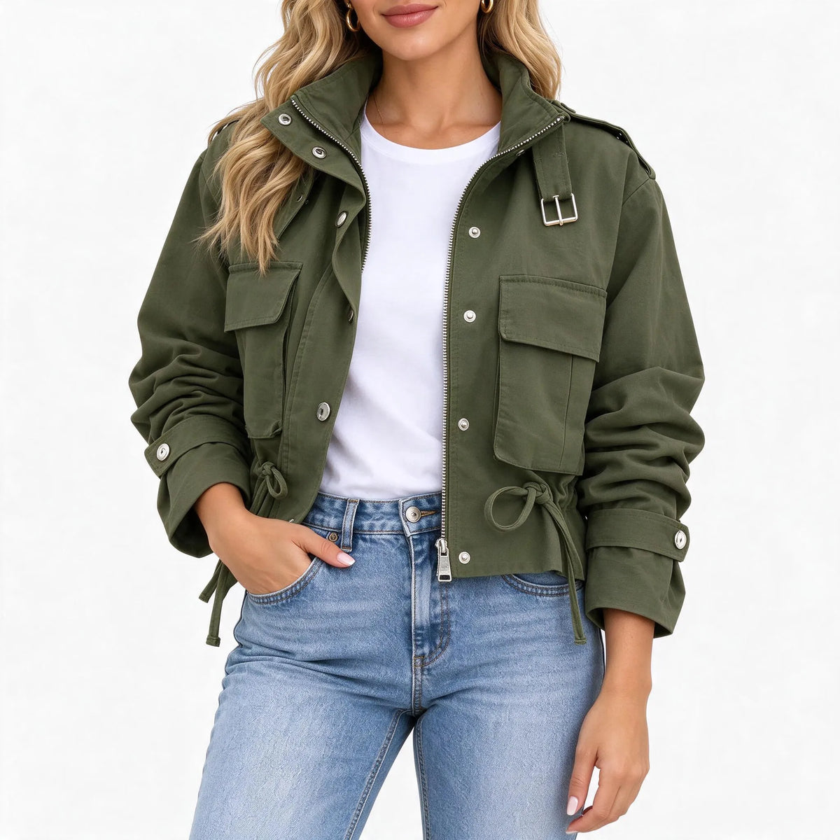 Marqueta - Short Casual Jacket With Drawstring