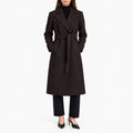 Mirneth - Tailored Collared Calf Length Wrap Coat