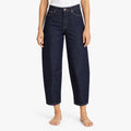 Mirok - Barrel Leg Cropped Stretch Jeans