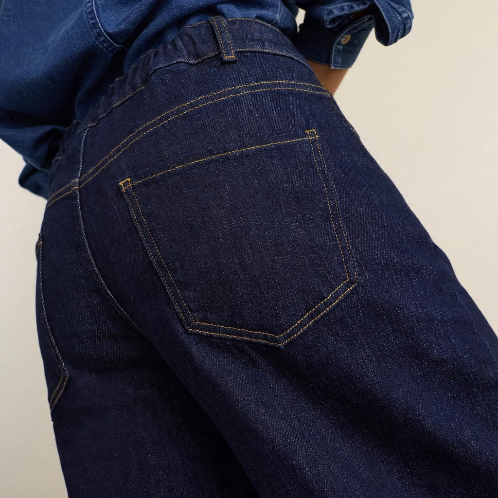 Mirok - Barrel Leg Cropped Stretch Jeans