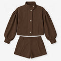 Mirupa - Textured High Neck Jacket And Shorts Set