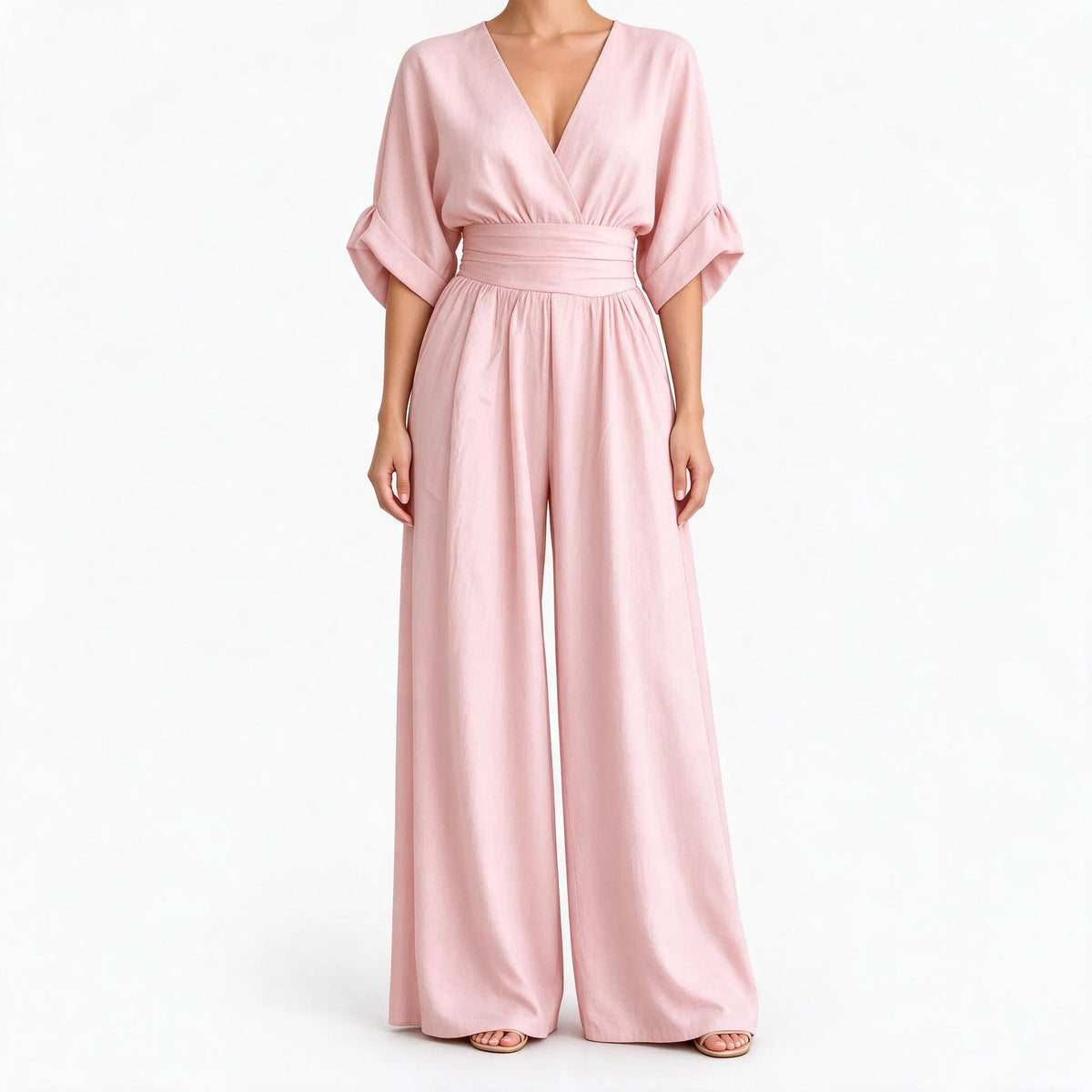 Morvane - Wide Leg Wrap Party Jumpsuit