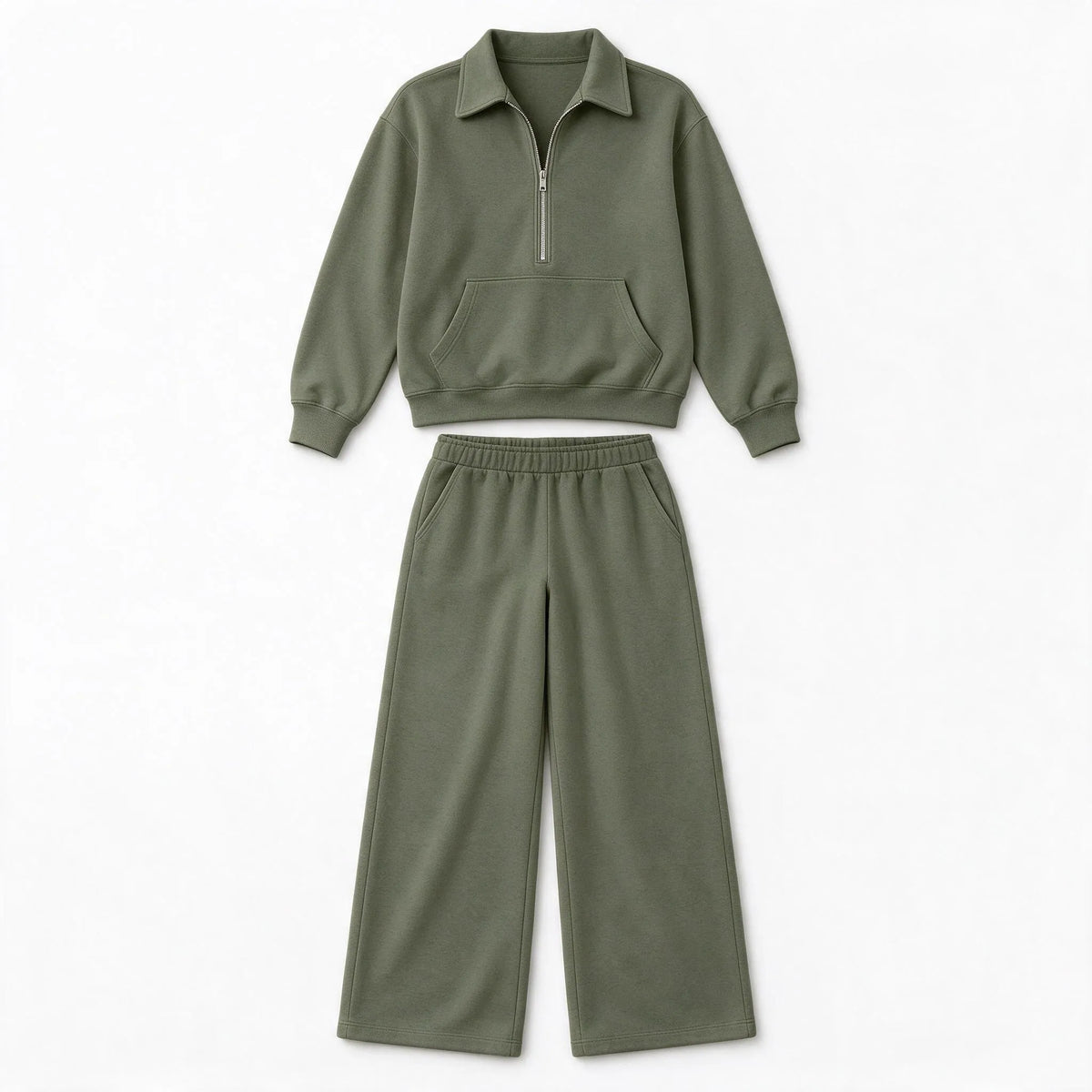 Novalia - Collared Half Zip Loungewear Set