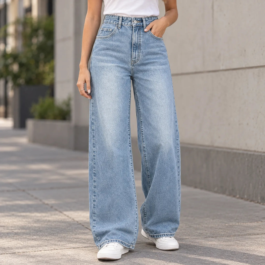 Rovynt - High Waisted Wide Leg Jeans