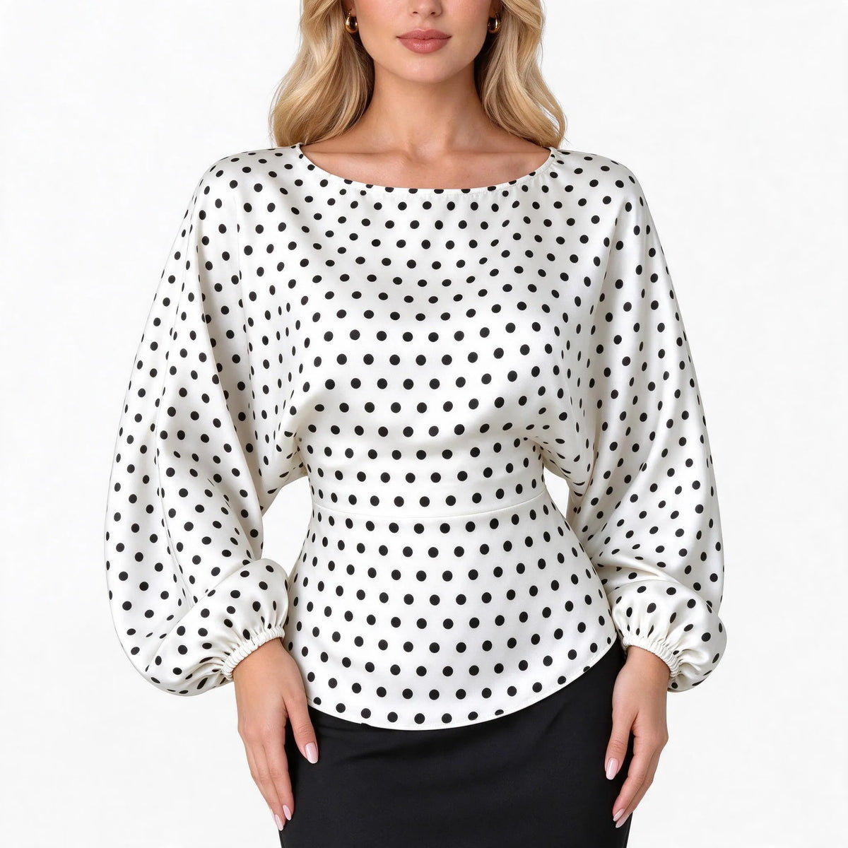 Solvane - Long Sleeve Boat Neck Women Blouse