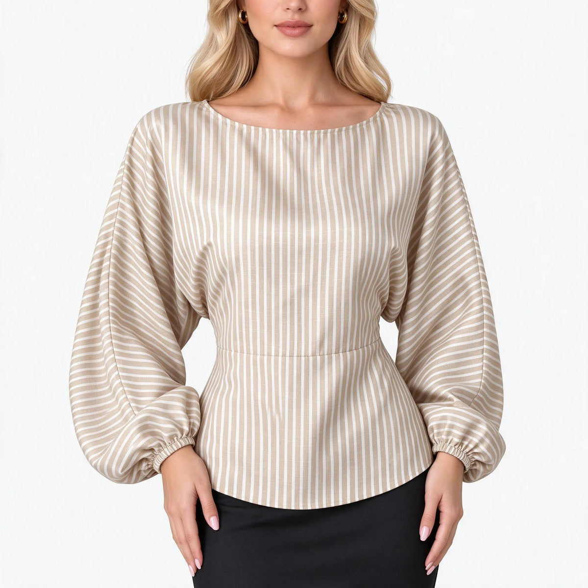 Solvane - Long Sleeve Boat Neck Women Blouse