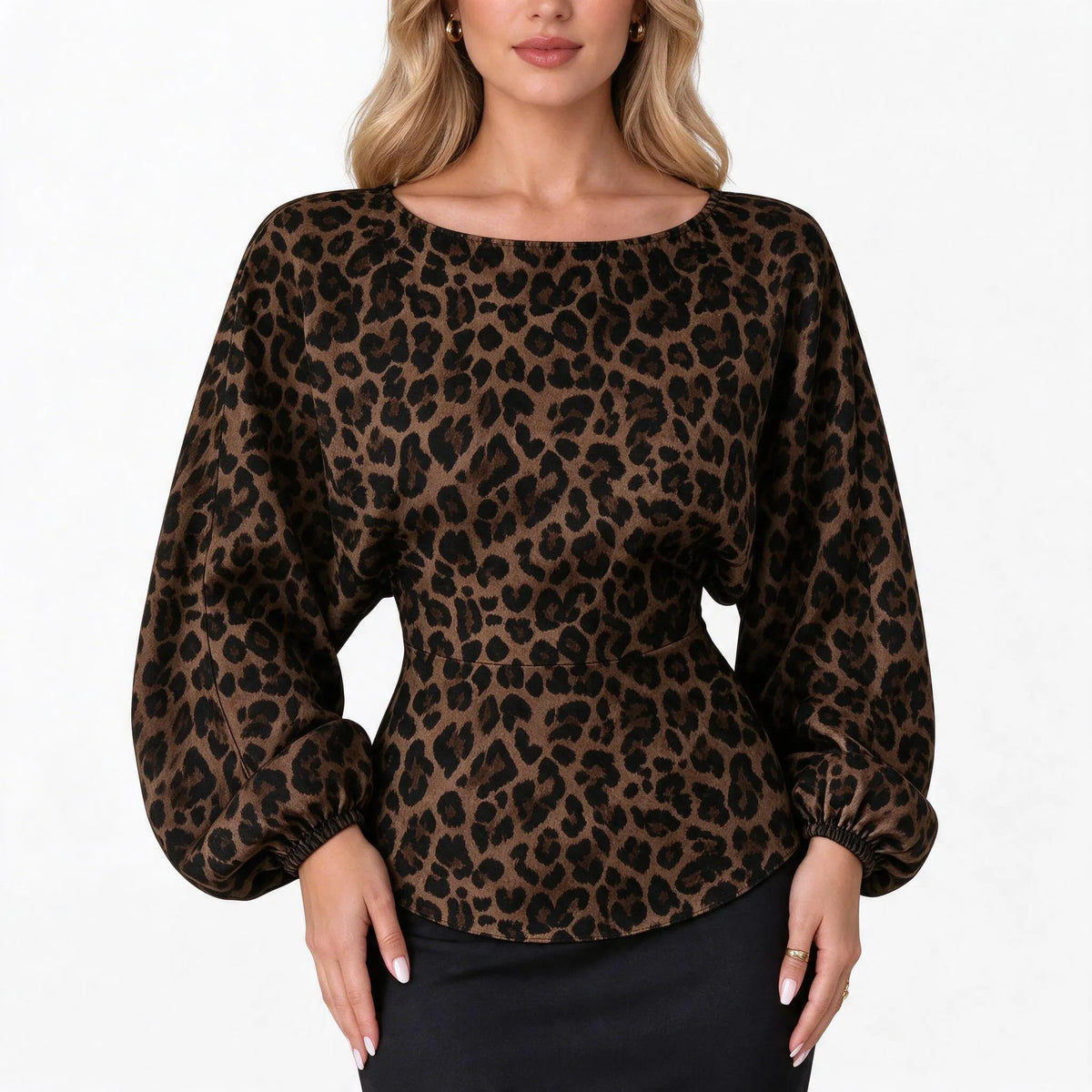 Solvane - Long Sleeve Boat Neck Women Blouse