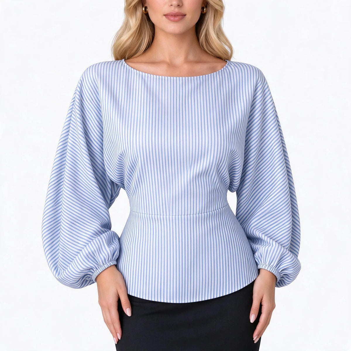 Solvane - Long Sleeve Boat Neck Women Blouse