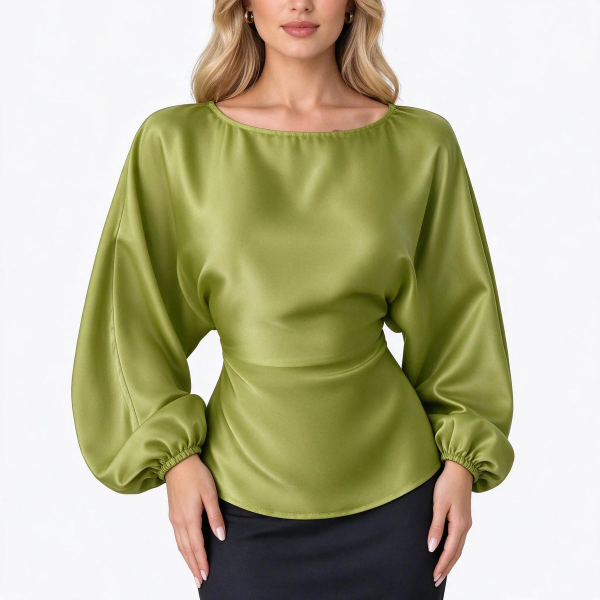 Solvane - Long Sleeve Boat Neck Women Blouse