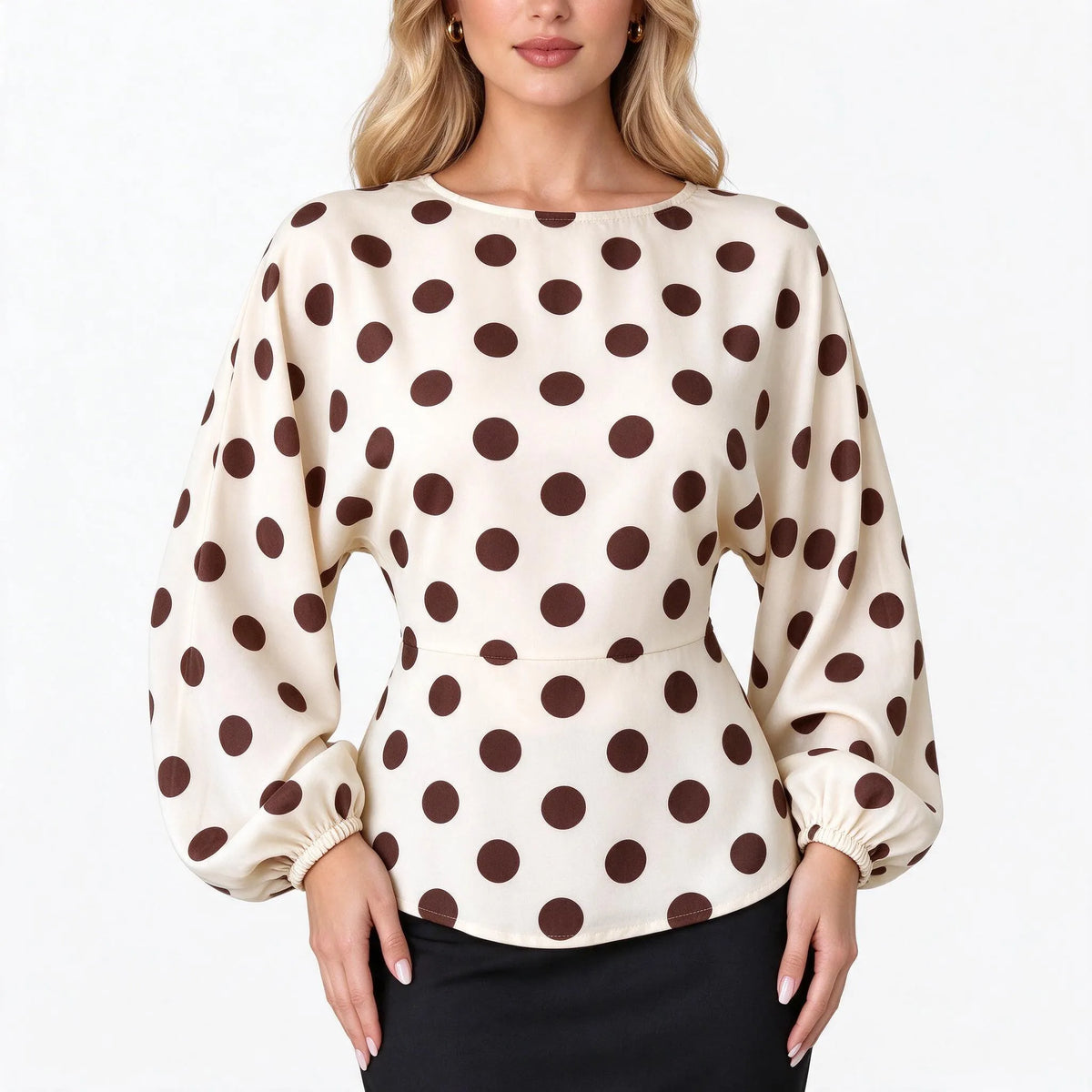Solvane - Long Sleeve Boat Neck Women Blouse
