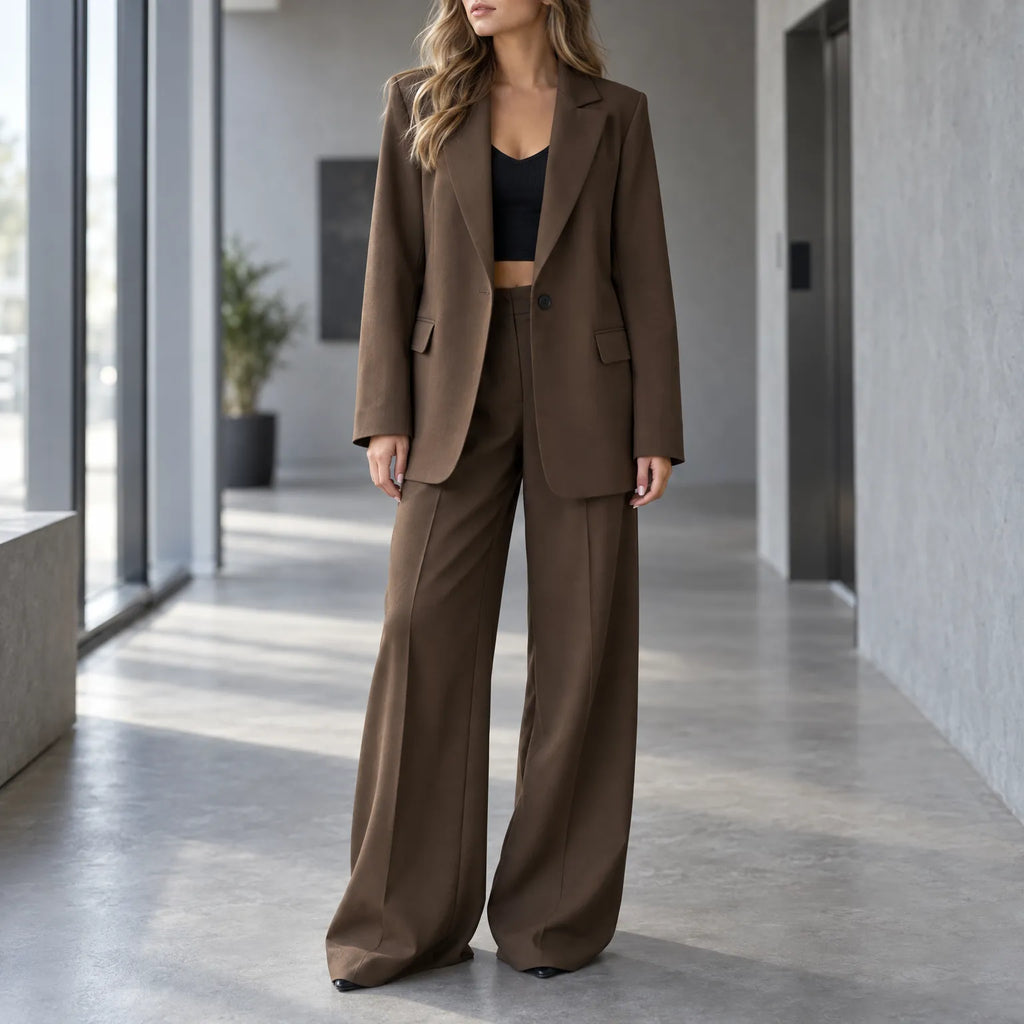 Sondria - Oversized Blazer And Wide Leg Trouser Set