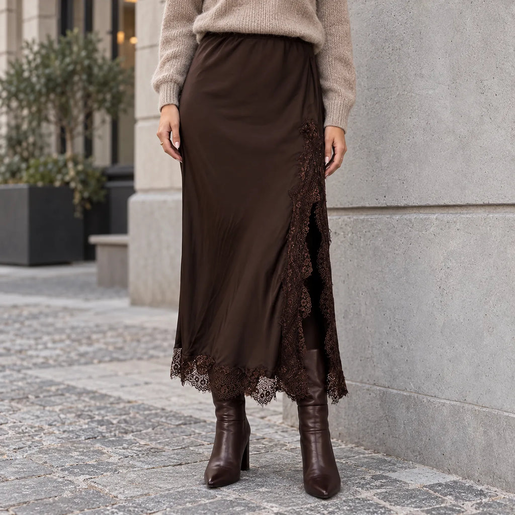 Sylene - Midi Length Skirt With Side Slit