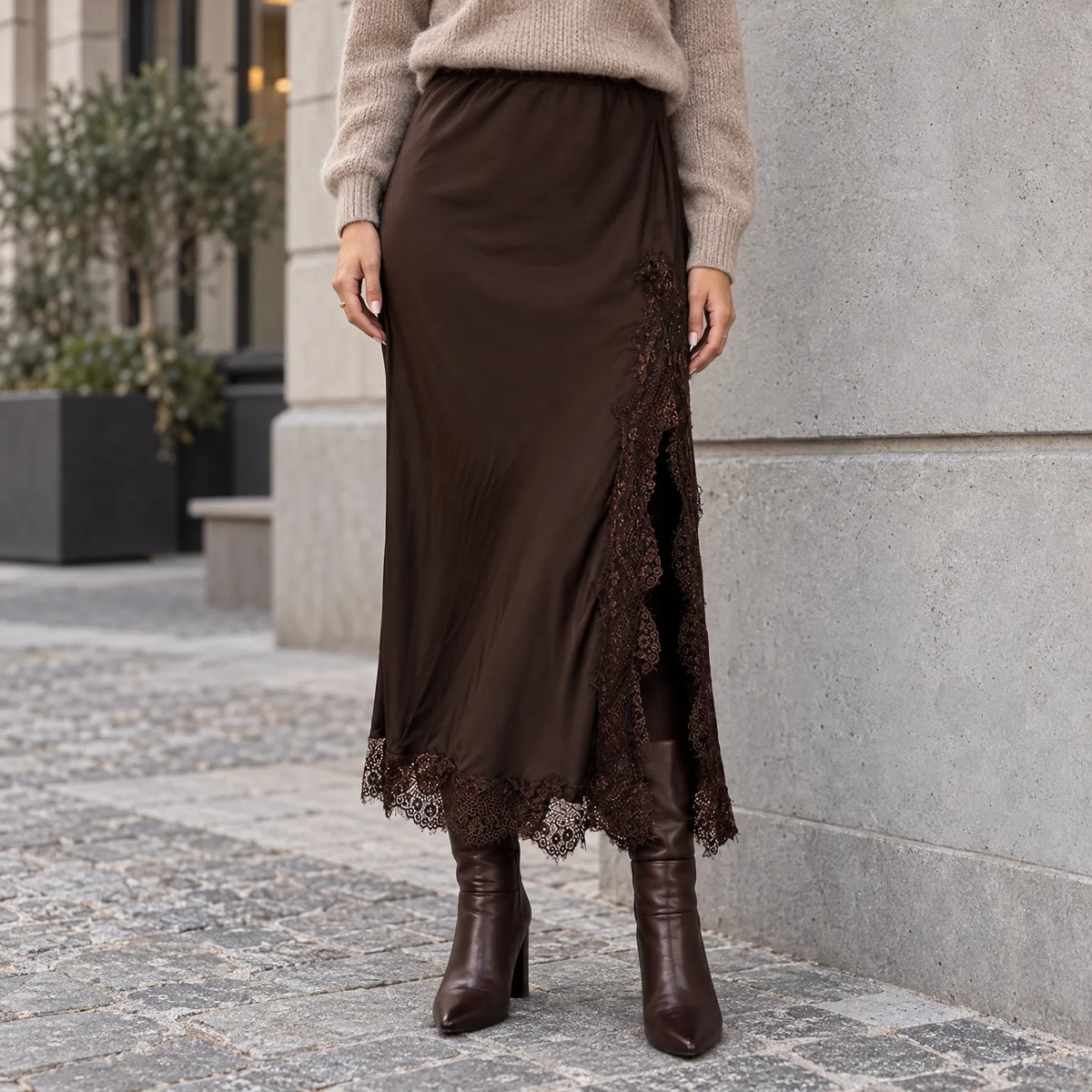 Sylene - Midi Length Skirt With Side Slit
