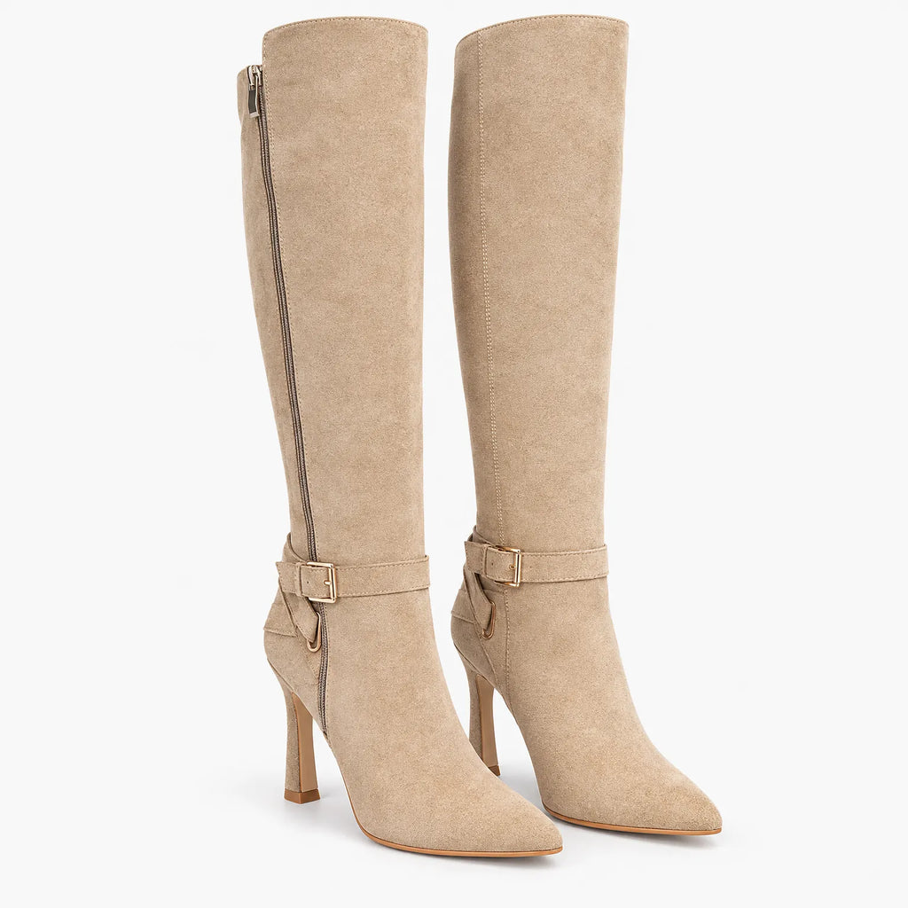 Talvorn - Pointed Knee High Stiletto Heel Boots