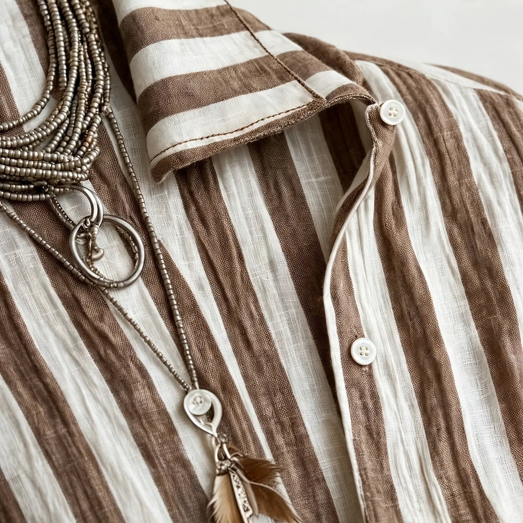 Tandis - Womens Relaxed Striped Long Sleeve Shirt
