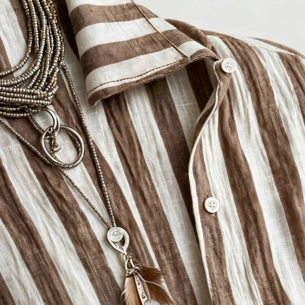 Tandis - Womens Relaxed Striped Long Sleeve Shirt
