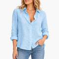 Tildara - Relaxed Collared Button Front Blouse