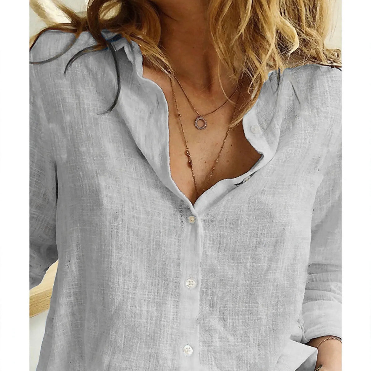 Tildara - Relaxed Collared Button Front Blouse