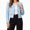 Vaelen - Cropped Collarless Tailored Jacket