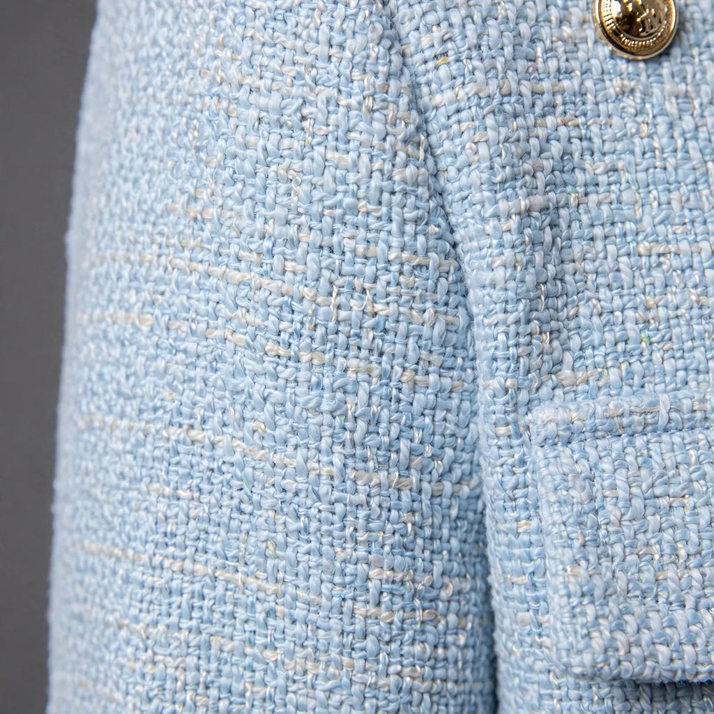 Vaelen - Cropped Collarless Tailored Jacket